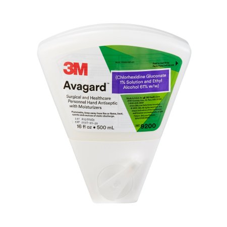 Handwash Cleanser Waterless Surgical Scrub 3M™ Avagard™ 16 oz. Dispenser Refill Bottle 1% / 61% Strength CHG (Chlorhexidine Gluconate) / Ethyl Alcohol NonSterile (1/EA 8/CS) by Solventum Corporation  ID 9200
